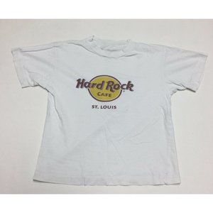 Hard Rock Cafe St Louis Youth Size S White Boys Girls Unisex Graphic Tee Shirt